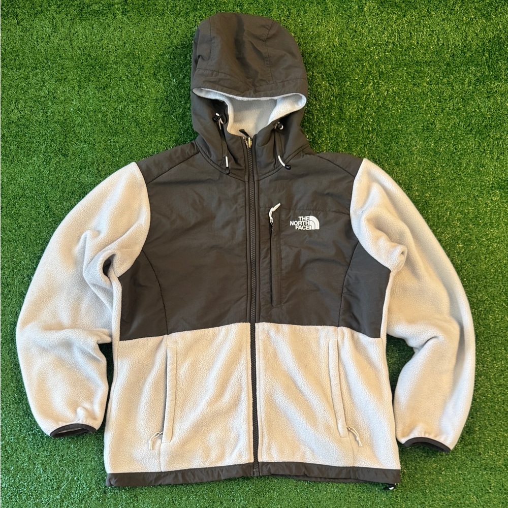 The North Face Dark Gray & Light Gray Hooded Teddy Fleece Jacket
